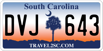 SC license plate DVJ643