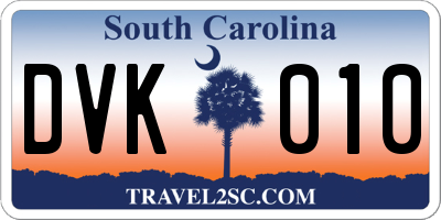 SC license plate DVK010
