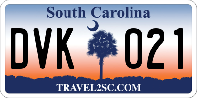 SC license plate DVK021