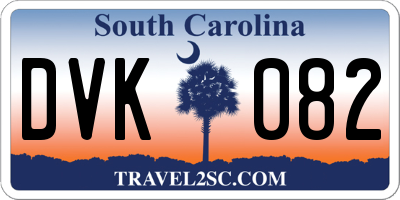 SC license plate DVK082