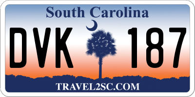 SC license plate DVK187