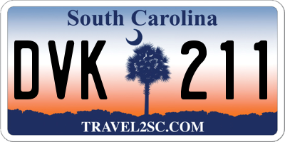 SC license plate DVK211