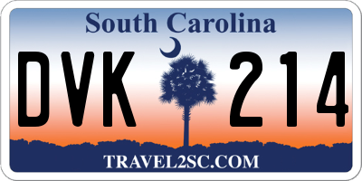 SC license plate DVK214