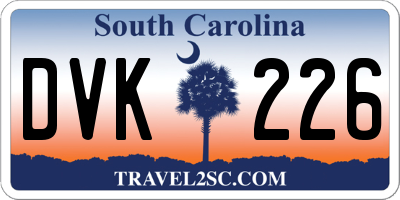 SC license plate DVK226