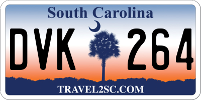 SC license plate DVK264