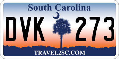 SC license plate DVK273