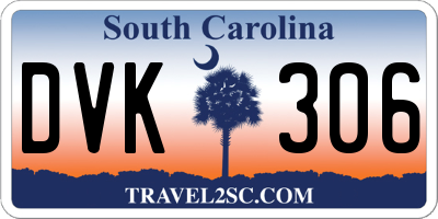 SC license plate DVK306