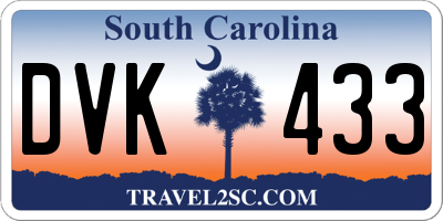 SC license plate DVK433
