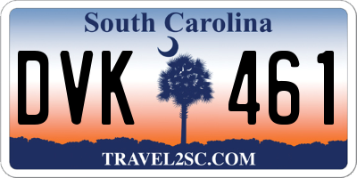 SC license plate DVK461