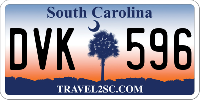 SC license plate DVK596