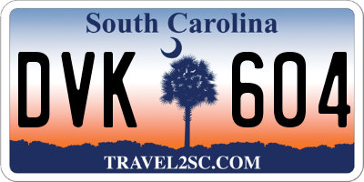 SC license plate DVK604