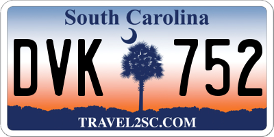 SC license plate DVK752