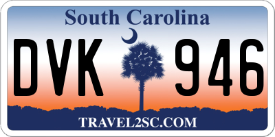 SC license plate DVK946