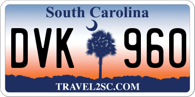 SC license plate DVK960