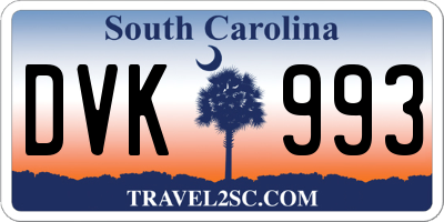 SC license plate DVK993