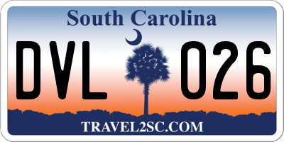 SC license plate DVL026