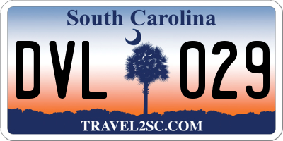 SC license plate DVL029