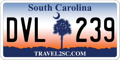 SC license plate DVL239