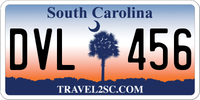 SC license plate DVL456