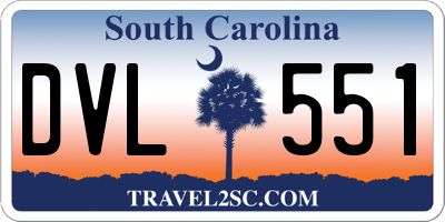 SC license plate DVL551