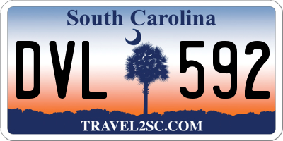 SC license plate DVL592