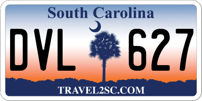 SC license plate DVL627