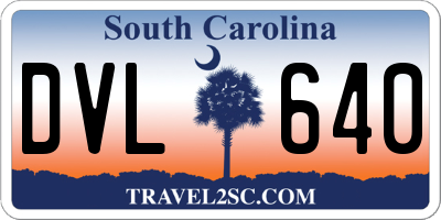 SC license plate DVL640