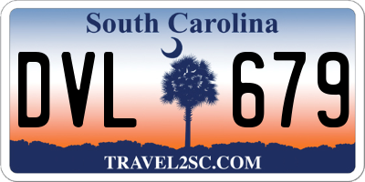 SC license plate DVL679