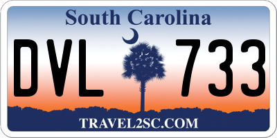 SC license plate DVL733