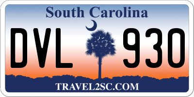 SC license plate DVL930