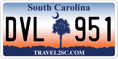 SC license plate DVL951