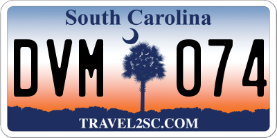 SC license plate DVM074