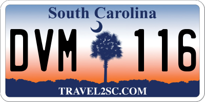 SC license plate DVM116