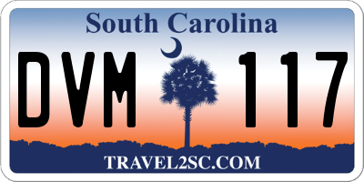 SC license plate DVM117