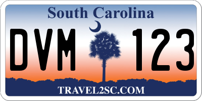 SC license plate DVM123
