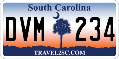 SC license plate DVM234