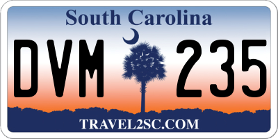 SC license plate DVM235
