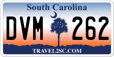 SC license plate DVM262