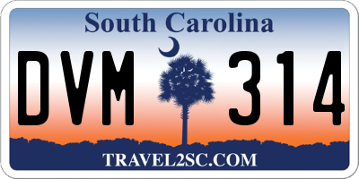 SC license plate DVM314