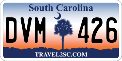 SC license plate DVM426