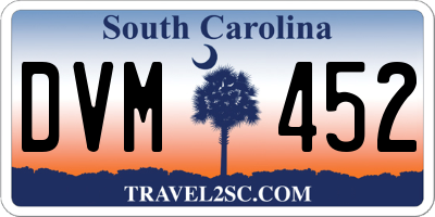 SC license plate DVM452