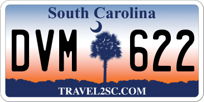 SC license plate DVM622
