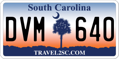 SC license plate DVM640