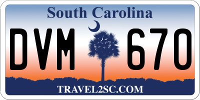 SC license plate DVM670