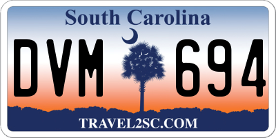 SC license plate DVM694