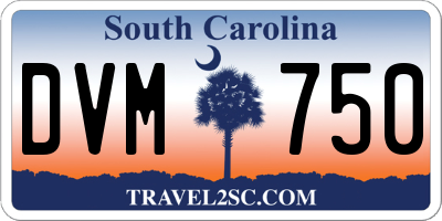 SC license plate DVM750