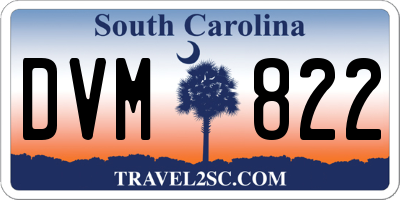 SC license plate DVM822