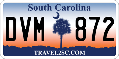 SC license plate DVM872