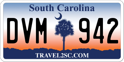SC license plate DVM942