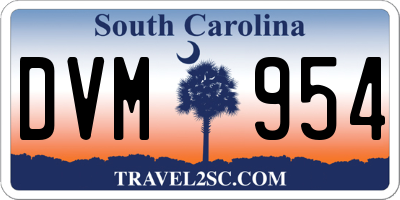 SC license plate DVM954